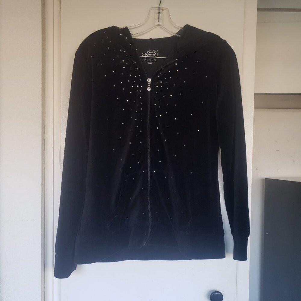 Style & Co, Sports Velour Jacket with Silver Rhinestones Size Small
